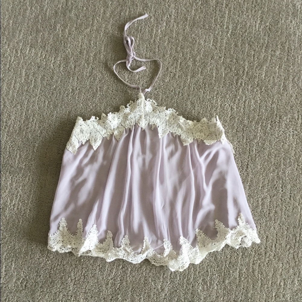 NWT lavender and lace halter top